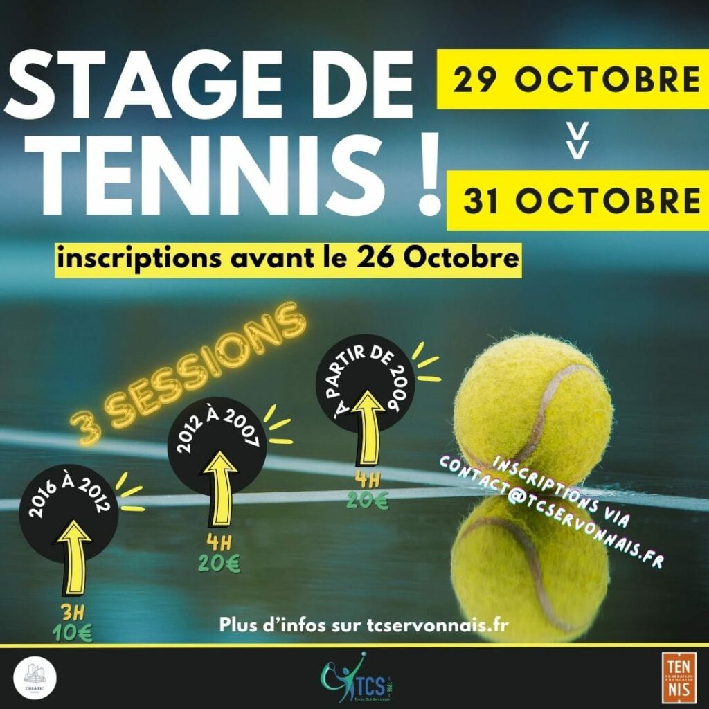 Affiche stage tennis