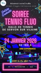affiche soirée tennis fluo