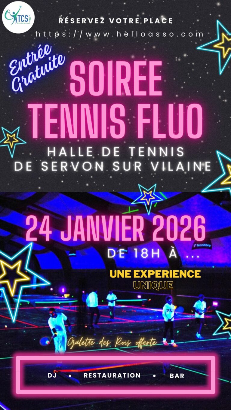 affiche soirée tennis fluo